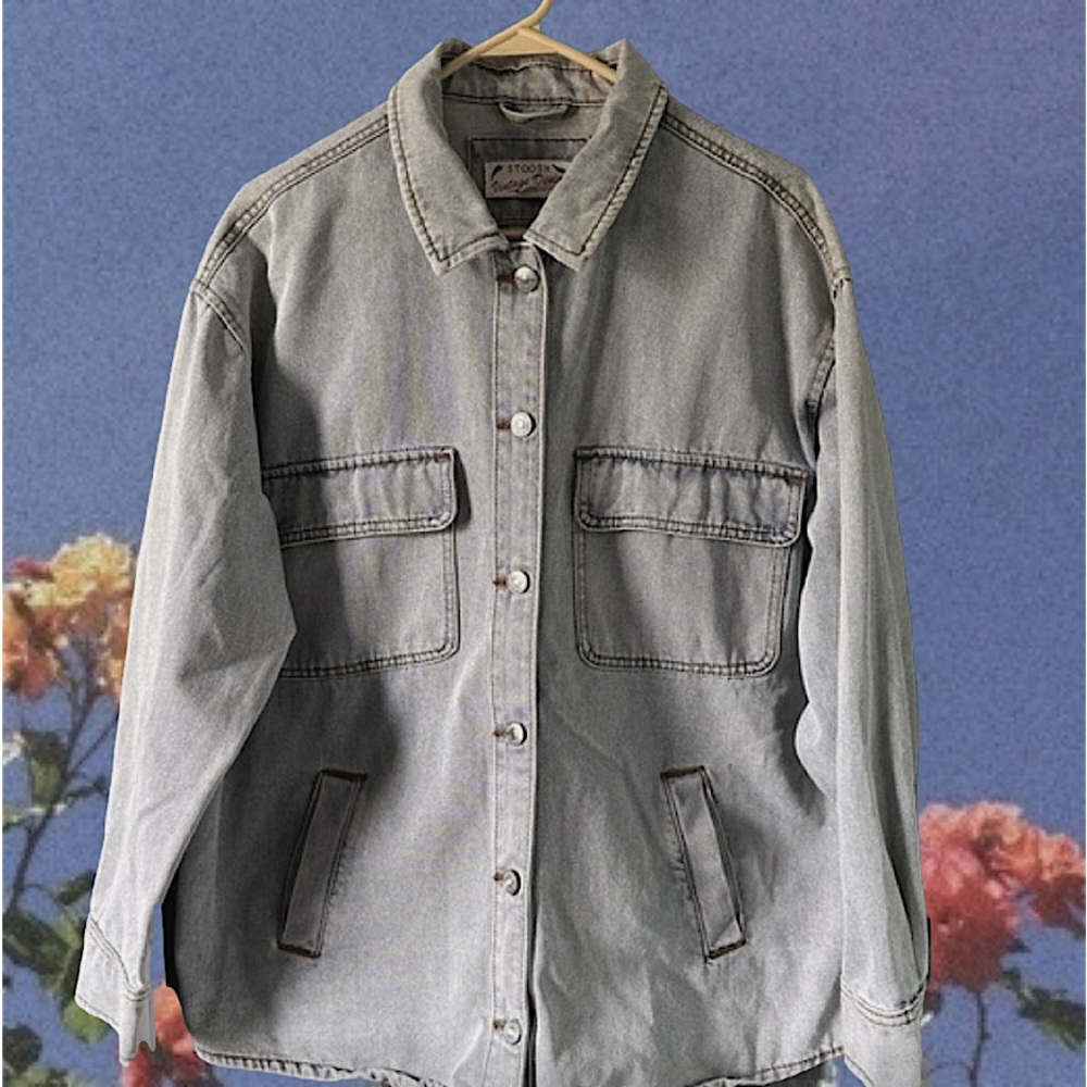 🦋 VTG Stoosh Premium Denim Button-Down Shacket: Size L